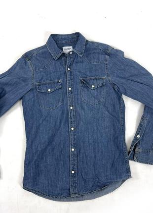 Сорочка джинсова pull&bear, фірмова, на кнопках, розмір 38 (m) відмінний стан4 фото