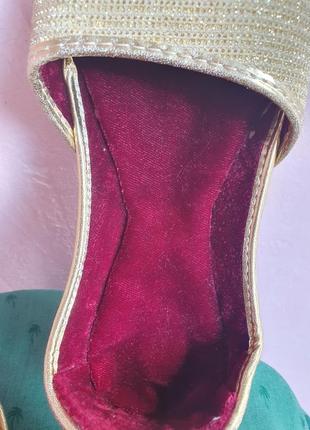 Туфлі капці золоті з бархатною устілкою4 фото