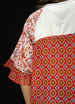 Оригинальная комбинированная блузка "sheilay". размер s.5 фото