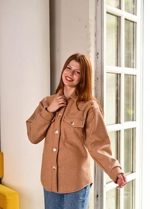 Теплая рубашка пальто в цветах3 фото