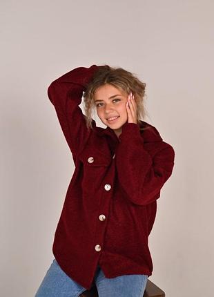 Теплая рубашка пальто в цветах8 фото