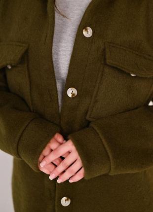 Теплая рубашка пальто в цветах6 фото