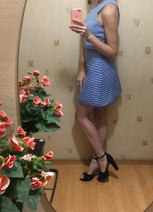 💎короткое голубое платье/голубое платье с сеточкой/платье трапеция перфорация💎1 фото