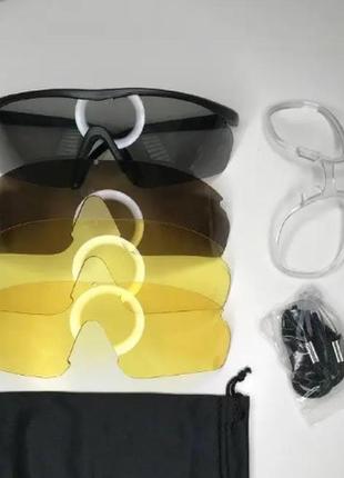 Защитные армейские баллистические очки  зсу,армейские тактические очки для стрельбы черные,защитные очки военн6 фото