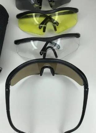 Защитные армейские баллистические очки  зсу,армейские тактические очки для стрельбы черные,защитные очки военн4 фото