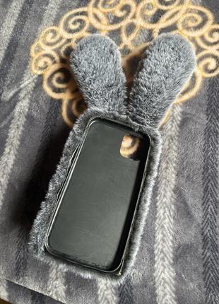 Чохол зайчик iphone 11 plus apple case заец плюшевый кейс2 фото