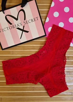 Котонові бавовняні трусики чікі оригінал victorias secret lace-waist cheeky panty 393012