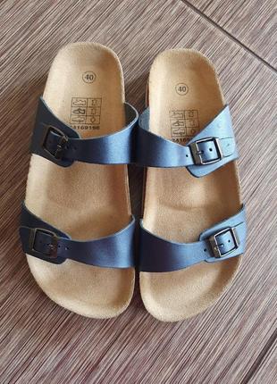 Стильные кожаные ортопедические сабо, сандалии, шлепанцы, blue motion, как birkenstock, новые1 фото