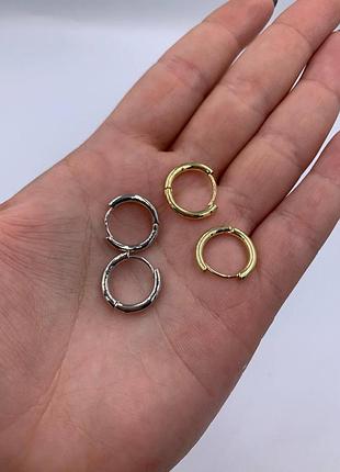 Серьги с застежкой конго в сребре и в золоте