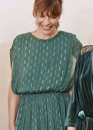 Темно-зеленое красивое платье кiabi. коктейльное праздничное платье2 фото