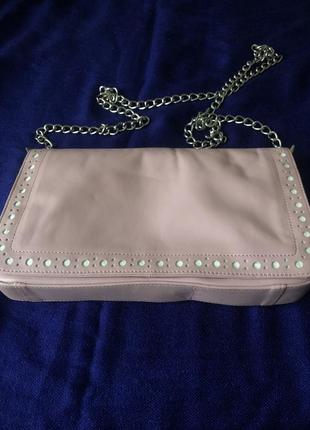 Очень красивая сумка кожаная розового цвета, новая