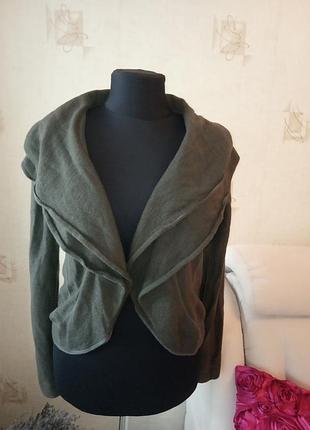 Теплий кардиган трансформер, вовна, цікавий комір