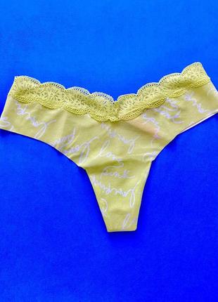 Бесшовные сетевые трусики - стринги victoria's secret pink