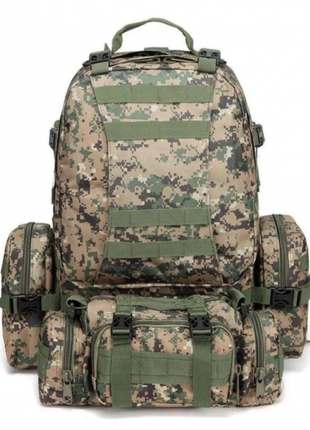 Рюкзак тактический военный с подсумками 55 л tactical backpack b08 пиксель1 фото