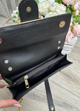 Женская стильный клатч, качественная сумочка на 2 отдела черный пітон8 фото
