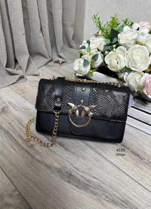 Женская стильный клатч, качественная сумочка на 2 отдела черный пітон3 фото