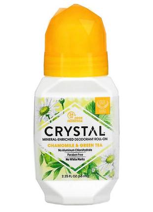 Минеральный шариковый дезодорант crystal chamomile & green tea1 фото