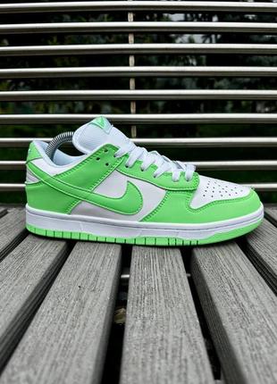 Женские кроссовки салатовые nike sb dunk