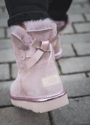 Шикарные меховые сапоги ugg mini bailey bow /осень/зима/весна😍6 фото