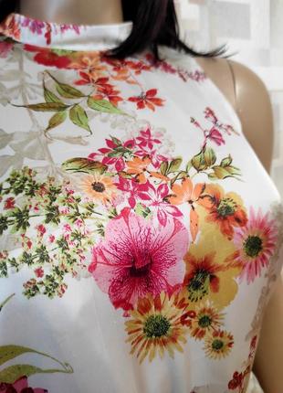 Ніжна атласна сукня міді з квітковим принтом next, красивое атласное платье миди с цветочным принтом4 фото