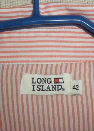 Свободная тонкого хлопка рубашка рубашка long island в полоску6 фото