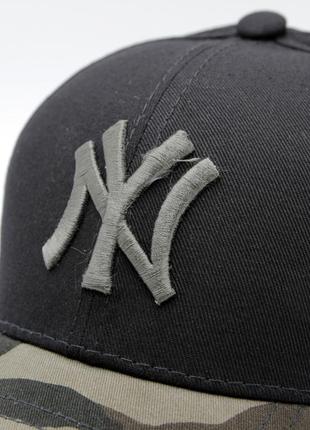 Бейс new york з регулюванням розміру, кепка нью йорк (s), бейсболка з логотипом ny чоловіча/жіноча чорна3 фото