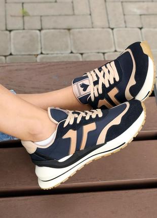 Стильные черные женские кроссовки весенние-осенние,кожа+замша, кожаные/кожа-женская обувь7 фото