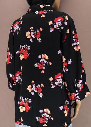Брендовая красивая блузка "vero moda" с цветочным принтом. размер l.8 фото