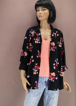 Брендовая красивая блузка "vero moda" с цветочным принтом. размер l.9 фото