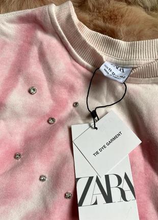 Світшот кофта худі тай дай з стразами zara, свитшот кофточка худи из стразами зара5 фото