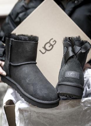 Ugg mini bailey bow женские зимние сапоги с мехом/осень/зима/весна😍2 фото