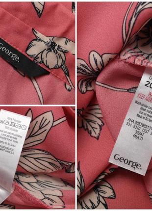 Красивая брендовая розовая блузка "george" с цветочным принтом. размер uk20/eur48(xxxl).6 фото