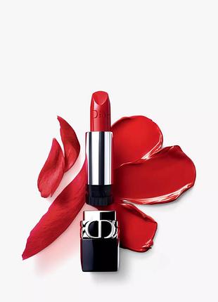 Dior rouge dior couture colour comfort & wear помада у відтінку 999 satin, 1,5 гр.