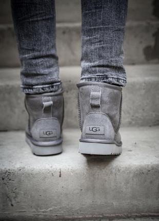 Ugg mini grey женские зимние сапоги с мехом /осень/зима/весна😍2 фото