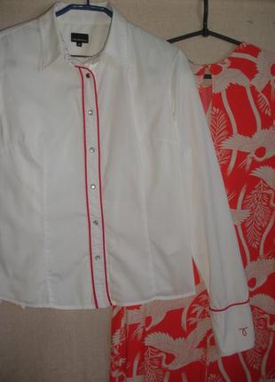 Белая рубашка на кнопках длинный рукав5 фото