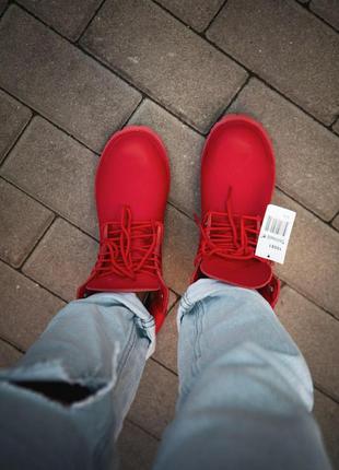 Стильные демисезонные ботинки timberland в красном цвете /осень/зима/весна😍5 фото