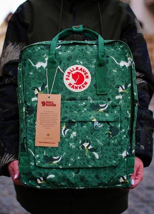 Стильный рюкзак/сумка женский/мужской зелёный fjall raven3 фото