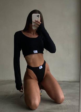Костюм g-string  та топ в рубчик