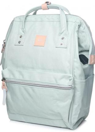 Рюкзак-сумка водонепроникний himawari 1881-12 greyish/green з кишенею для ноутбука та usb