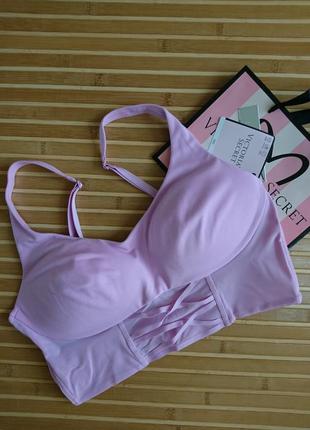 Cпортивний топ з чашкою оригінал allegro medium support lace-up sport bra victoria's secret