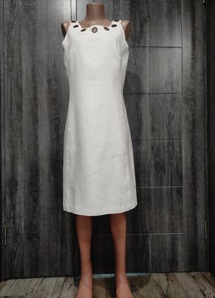 Розкішне лляне плаття льон пог-47 см