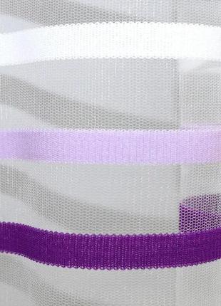 Вишуканий тюль з фатину "терція". колір білий з фіолетовим та бузковим7 фото