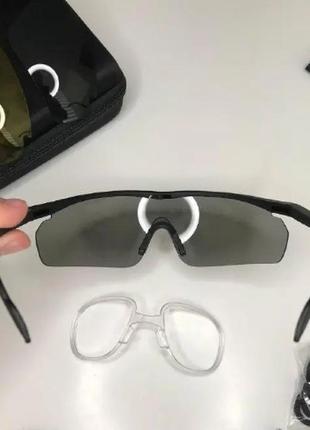 Тактические очки стрелковые противоосколочные нато,очки тактические  со сменными линзами черные10 фото