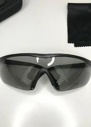 Тактические очки стрелковые противоосколочные нато,очки тактические  со сменными линзами черные2 фото