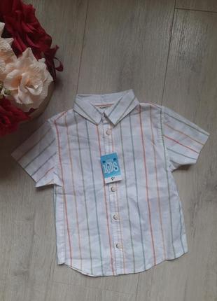 Сорочка рубашка для хлопчика нова в смужку matalan 12-18 міс