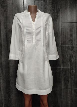 Обалденное льняное платье, туника, лен и хлопок пог-51 см1 фото