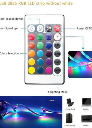 Led rgb стрічка на клейовій основі 10 м. з пультом3 фото