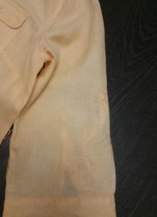 Платье рубашка из льна malvin персиковое7 фото