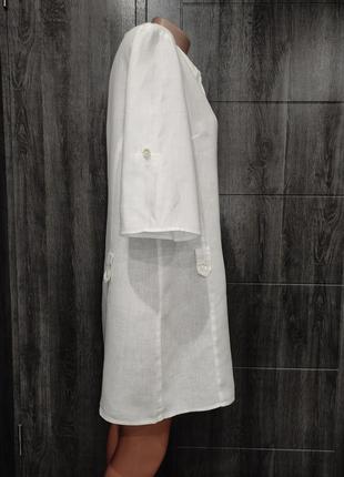 Суперское льняное платье-халат, лён, из льна пог-54 см4 фото