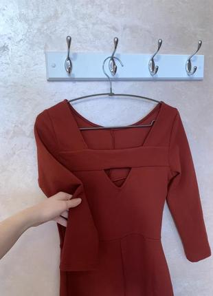 Красное платье pull and bear мини с красивой спинкой размер м7 фото